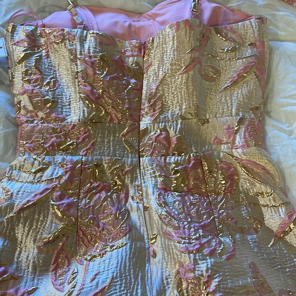 Pink and Gold Bow dress from Red Dress XS - Picture 6 of 6